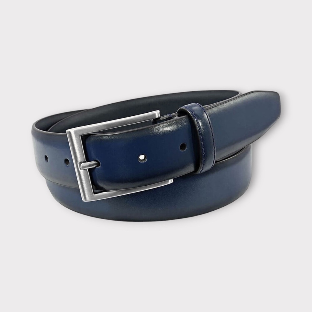 Mens Florsheim Carmine Belt in Navy leather. FL5006